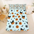 thumbnail image 5 of Manfei Gothic Halloween Queen Sheets,Cute Halloween Theme Kitten Queen Sheet Sets,4 Pieces,1 Flat Sheet,1 Fitted Sheet and 2 Pillowcases, 5 of 6