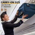 thumbnail image 2 of Juego de equipaje LARVENDER Softside de 3 piezas con cierre TSA, azul, 2 of 6
