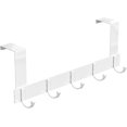 thumbnail image 1 of Gancho para puerta con 5 ganchos, perchero para puerta, gancho para puerta de aluminio sin taladrar, adecuado para puerta de baño, puerta de dormitorio, puerta de cocina (blanco), 1 of 5