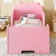 thumbnail image 2 of Jopath Toddler Floor Bed Frame, Cot Bed with Bear Shape Toddler Bed for Boys and Girls Pink, 2 of 9