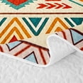 thumbnail image 5 of Castle Fairy Vintage Hippie Strip Twin Quilt Set 2 Pieces,Boho Tribal Geometric Twin Coverlet Set,Terracotta Teal Cream,1 Bedspread and 1 Pillowcase, 5 of 7