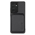 thumbnail image 5 of Cutyskin Carbon Fiber Texture PU Leather Case for Samsung Galaxy S21 Ultra, with Detachable Card Holder, Compatible Magsafe Charging, Ultra Thin Design Shockproof Phone Case for S21 Ultra, Black, 5 of 6