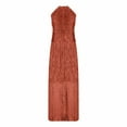 thumbnail image 6 of Sexlip Women Vintage Flapper Dresses 1920s Great Gatsby Halter Fringed Maxi Dress Tassels High Split Formal Dress Red L, 6 of 8