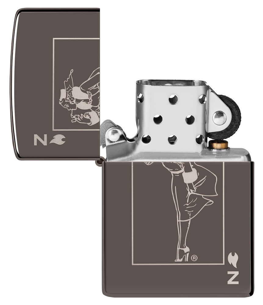 Zippo Windy Card Design Black Ice Pocket Lighter