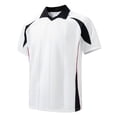 thumbnail image 3 of Cmfcve Men's Collared Short Sleeve Shirt Color Block V Neck Casual Athletic Tee Quick Dry Activewear Tops, 3 of 8