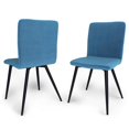 thumbnail image 1 of Baylor Chaise de Salle à Manger Mid-Century Modern (Ensemble de 2) en Velours Bleu, 1 of 8