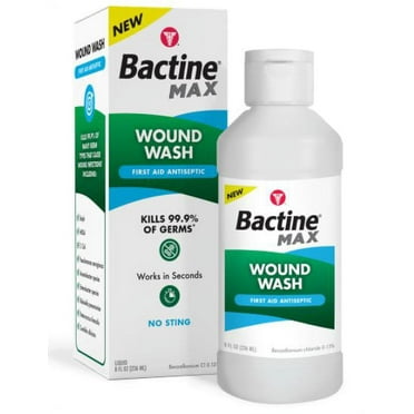 Bactine Max First Aid Wound Wash Antiseptic Liquid Kills 99.9% of Germs First Aid Solution, 8 fl oz