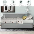 thumbnail image 5 of UHOMEPRO Daybed with Storage Drawers, Twin Bed Frame with Storage, Solid Wood Twin Bed Frame Sofa Bed for Living Room Guest Room Bedroom Furniture, No Box Spring Needed, Gray, 5 of 17