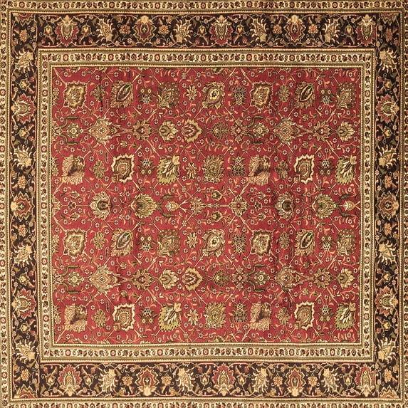 Ahgly Company Indoor Square Persian Brown Traditional Area Rugs, 5' Square