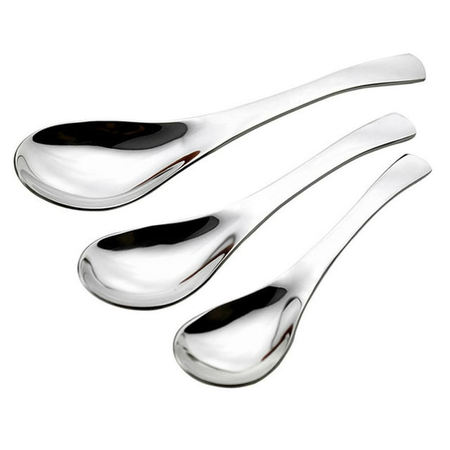 Kitchen dinnerware Thick meal spoon Chinese soup spoon Round earl scoop Stainless steel spoon