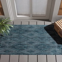Safavieh Courtyard Teodor Geometric Indoor/Outdoor Area Rug, Turquoise/Blue, 2'7" x 5'