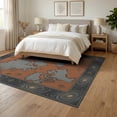 thumbnail image 3 of ODIKA Classic Globe Round Longitude Latitude Vintage Mapping Style Foldable Easy Care for Queen Size Bedroom, Under Bed, Master Suite, 3 of 7
