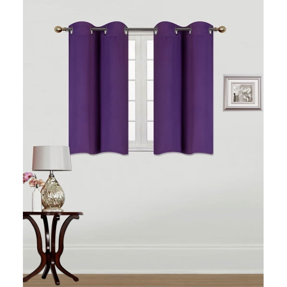 K54 Thermal Panel Light Blue solid color 1 Panel Grommets Kitchen Tier Window Curtain 3 Layered Thermal Heavy Thick Insulated Blackout Drape Treatment Size 28" Wide X 54" Length