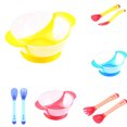 thumbnail image 3 of Utensilios para niños pequeños Cucharas de plástico para bebés Tenedores Tazón Herramienta de alimentación infantil Vajilla para niños sensibles al calor Worallymy JD713610889, 3 of 5
