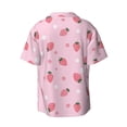 thumbnail image 2 of Vsdgher Floral Strawberr Print Men's Wrinkle Free Untucked Cuban Shirt Business Casual Button Down Shirts Short Sleeve Shirt, 2 of 7