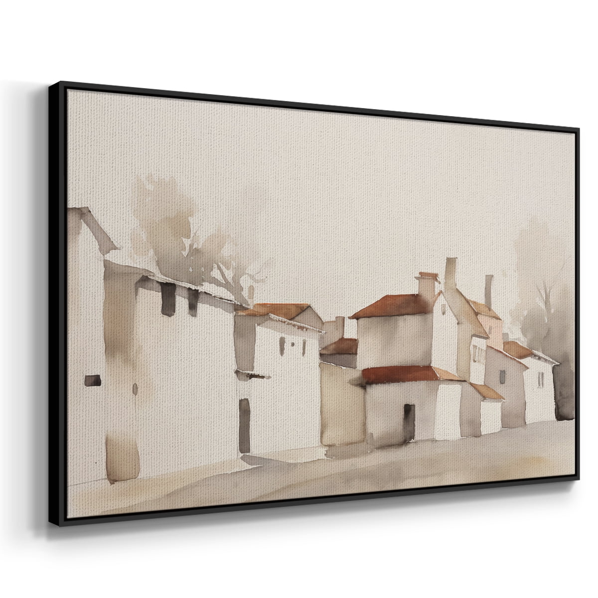 Vintage Landscape-XII By Wexford Home Framed in Black Wood Gallery Wrapped Canvas 17 in. x 25 in.