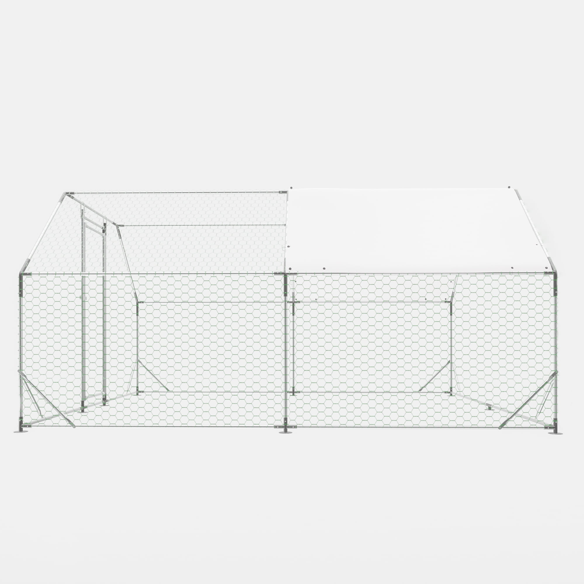 Large Walk in Chicken Coop Cage Farm Poultry Run Hutch Hen House, 10 ft. x 13 ft.