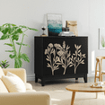 thumbnail image 2 of Algherohein Modern Carved Buffet Cabinet,Kitchen Storage Cabinets,Black, 2 of 7