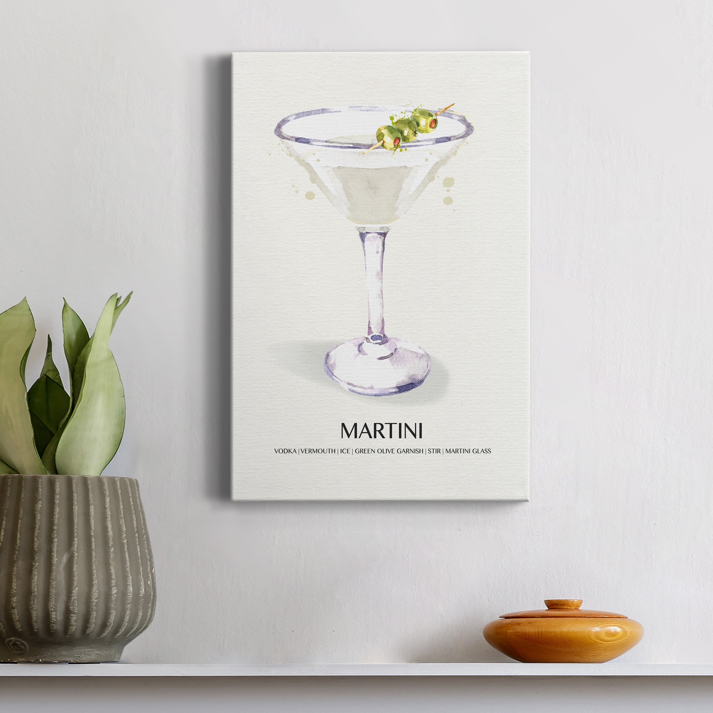 Martini Premium Gallery Wrapped Canvas - Ready to Hang - 12 x 18