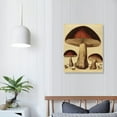 thumbnail image 3 of ONETECH  Vintage Mushroom Botanical Wall Art Painting, Rustic Vintage Mushroom Canvas Poster  Wall Decor for Living Room, Bedroom, Office, Dining Room, 3 of 4
