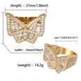 thumbnail image 5 of Bling Punky Rapper Fashion Luxury Rings for Men 18K Gold Plated Shiny Big Iced out Hip Hop Cubic Zirconia Men Rings, 5 of 9