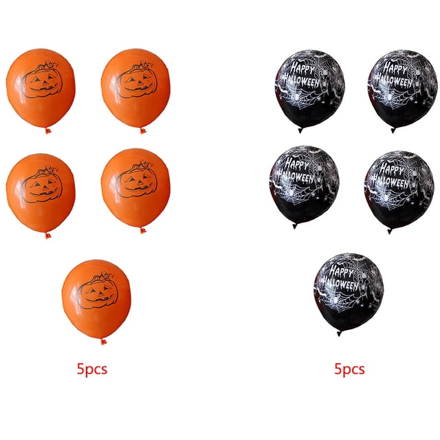 10 Pcs/5 Pcs Ballons Citrouille/ombre pour Halloween Ballons en Latex Élastiques Décoratifs pour Fête