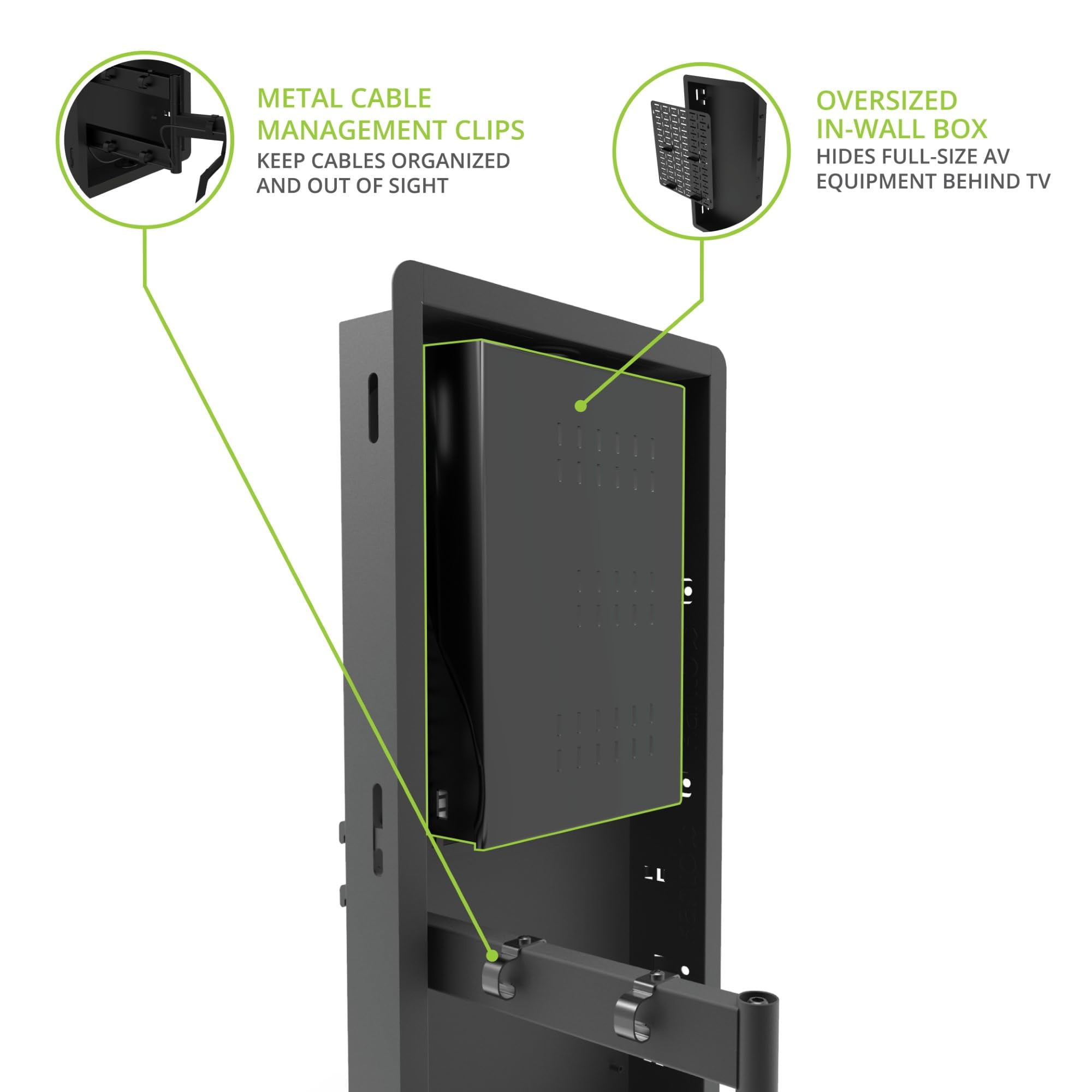 Kanto R400 Recessed in-Wall Full Motion Articulating TV Mount for 35" - 65" TVs | 300x300 VESA No Gap Flush Install | 0.3" Profile 400x400 VESA | Swivel and Tilt Capable | Cable Management Clips