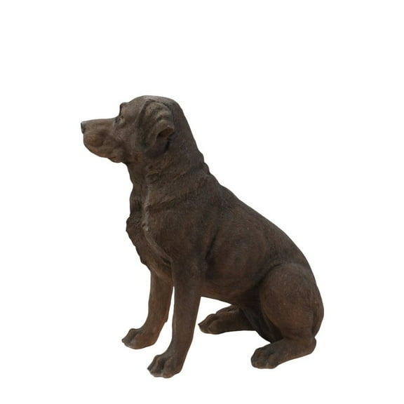 Hi-Line Gift 21.25" Brown Labrador Retriever Sitting Garden Statue, Durable