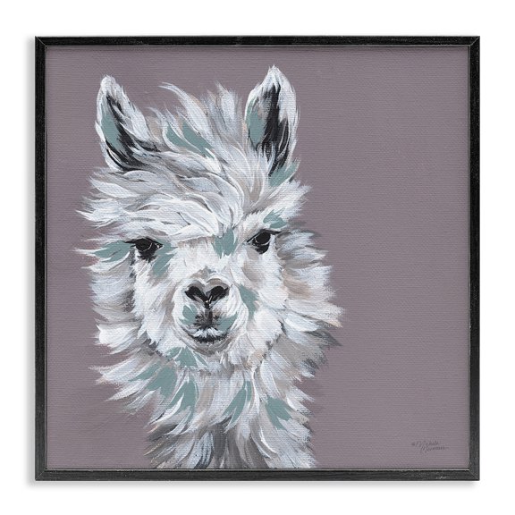 Stupell Industries Rustic Lodge Adventurous Llama Breezy White Haired Alpaca Wise Glance Black Framed Giclee Art, 12 x 12, by Michele Norman