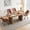 1 Brown Table/4 Faux Leather Brown Chairs, variant on 5-Piece Dining Table Set for 4-6 People 70.9" Modern Kitchen Table and 4 Cushion Chairs Kitchen & Dining Room Set with Upholstered Faux Leather Chairs for Living Room Apartments Breakfast Nook