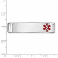 thumbnail image 2 of 14K White Gold 39x10mm Off-Center Red Epoxy Enameled Medical ID Plate # 820 XM658W, 2 of 2