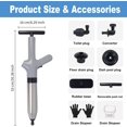 thumbnail image 2 of Toilet Plunger High-Pressure Toilet Plunger Drain Pipe Clog Cleaning Tool Suitable for Toilets, Floor Drains, Bathroom Unclogging (Gray), 2 of 4