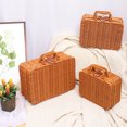 thumbnail image 1 of Valise de Rangement en Rotin Vintage Tissée pour Voyage Pique-Nique Boîte à Bagages pour Garde-Robe, 1 of 7