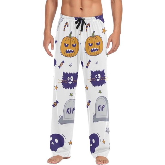GZHJMY Funny Halloween Elements Pajama Pants For Men, Men's Separate Bottoms, Lounge Pants with Pockets, Christmas New Year Birthday Gifts, X-Large, Christmas New Year Birthday Gifts, X-Large