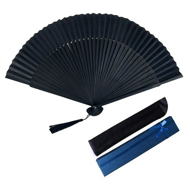 Regalo elegante de estilo vintage, diseño portátil, tela de seda, marcos de bambú, abanico de mano plegable para una decoración perfecta