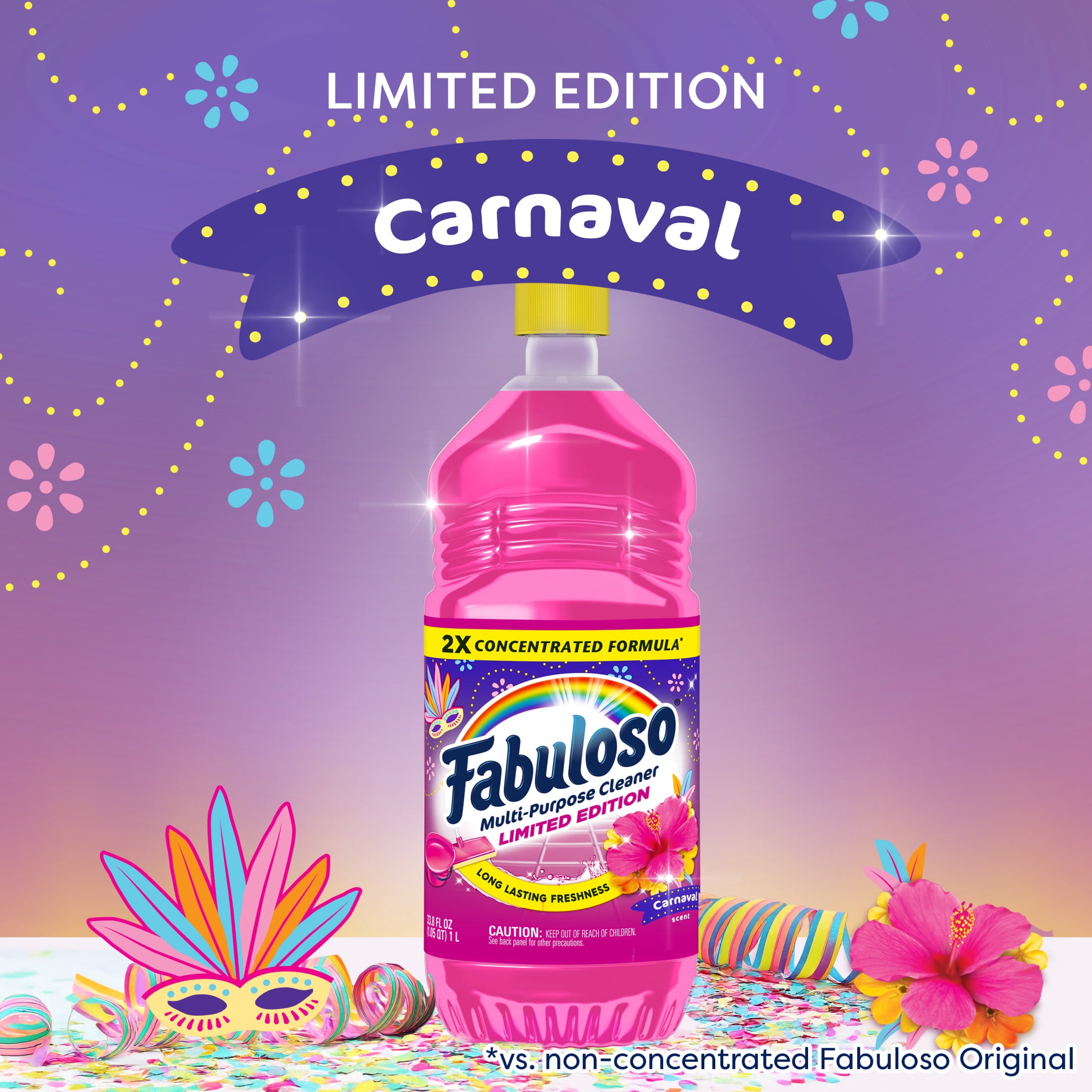 Fabuloso Multi-Purpose Cleaner, 2X Concentrated Formula, Limited Edition, Carnaval Scent, 33.8 fl oz