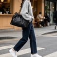 thumbnail image 5 of Ohmyroo Oversized Faux Leather Tote with Drawstring Closure, 5 of 5