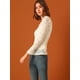 thumbnail image 4 of Top de encaje de blubordade manlarcon soplo semitransparente vintage pamujer Beige S, 4 of 6