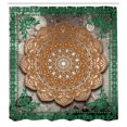 thumbnail image 2 of Ambesonne Ethnic Shower Curtain, Mandala Mystic Artwork Boho, 69"Wx70"L, Dark Tan, 2 of 4