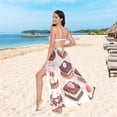 thumbnail image 6 of FORMRS Womens Long Sarong Beach Wrap Semi-Sheer Bikini Skirt Bathing Swimsuit Cover Up, Cute Chocolate Cakes, 6 of 7
