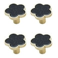 thumbnail image 1 of ziyahi 4 pink floral cabinet knobs, dressing table drawer furniture cabinet door hole zinc install furniture (pink and black) black, 1 of 6