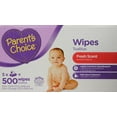 Parents Choice Fresh Scent Baby Wipes 500 Count 100 Count (Pack of 5