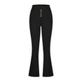 thumbnail image 5 of Pxkloy Women's Bootcut Stretch Dress Pants Wide Leg Yoga Pants Woman High Waisted Stretchy Dressy Work Pants with Pockets Black,XL, 5 of 7