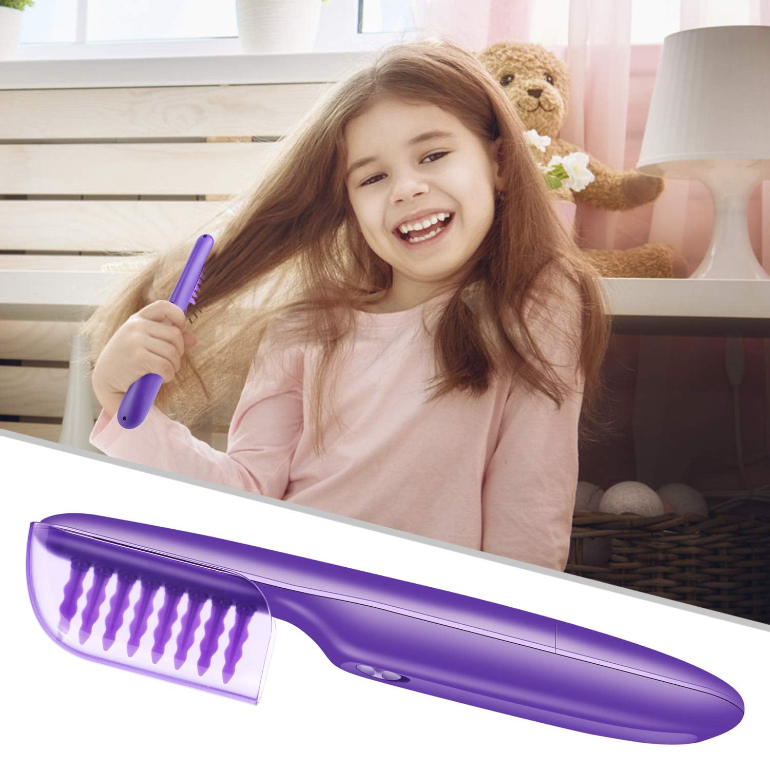 Electric Detangling Brush,Automated Hair Detangler,Vibrating Comb,Wet or Dry Tame The Mane Electric Detangling Brush for Adults And Kids(Batteries Not Included) Electric Detangling Brush,Automated Hair Detangler,Vibrating Comb,Wet or Dry Tame The Mane Electric Detangling Brush for Adults And Kids(Batteries Not Included)