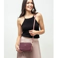thumbnail image 6 of Kedzie Modernist Color Pop Collection Crossbody Bag Vegan Leather Camera Shape Bag, Wine (Women's), 6 of 6