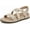 Parchment Beige, variant on Women's Cypress Strappy Sandals Black Leather 10W