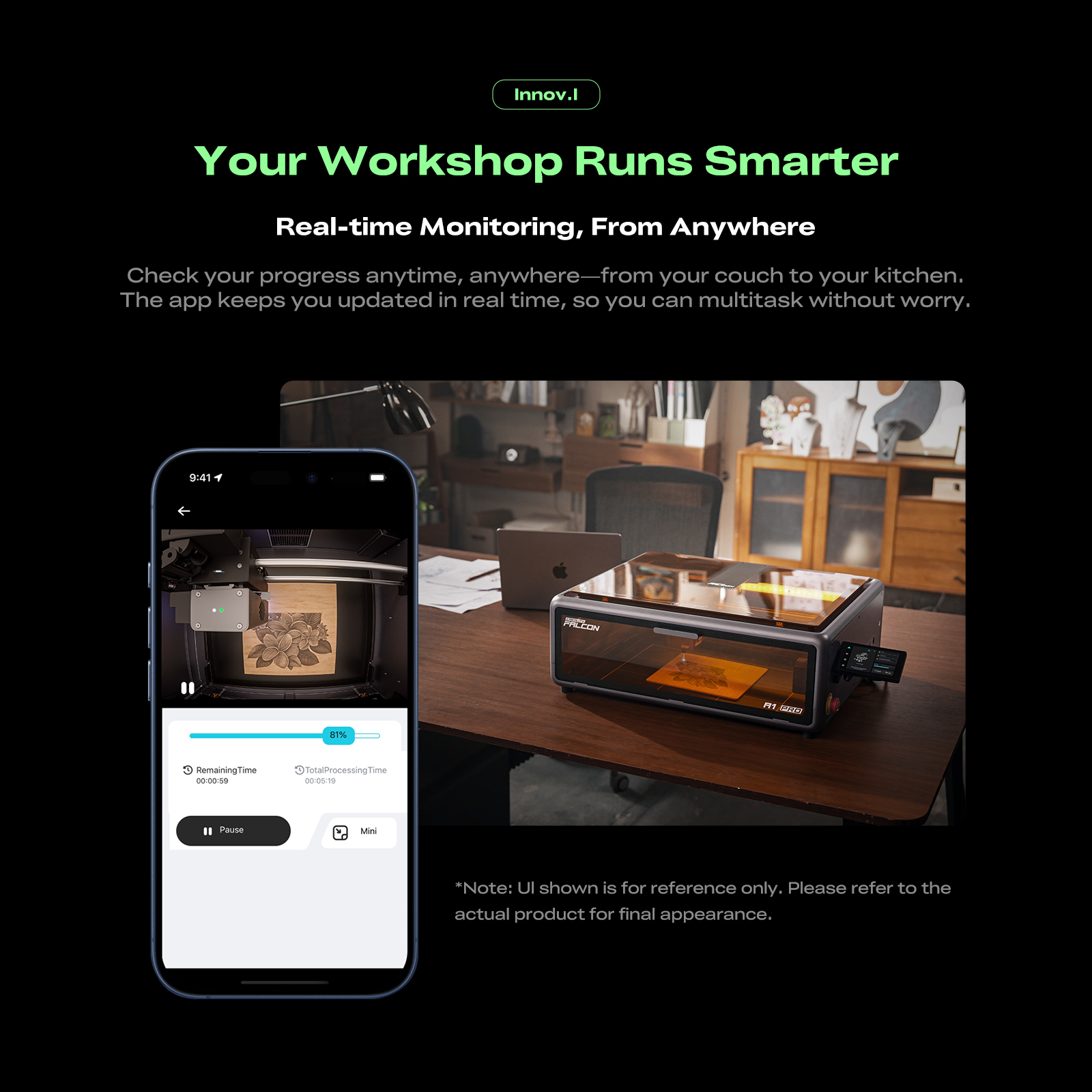 Creality Falcon A1 Pro 20W Laser Engraver & Cutter with 20W&2W Switchable Laser Modules (Optional), Enclosed Engraver with Smart Touch Screen, HD Camera Real-time Monitoring
