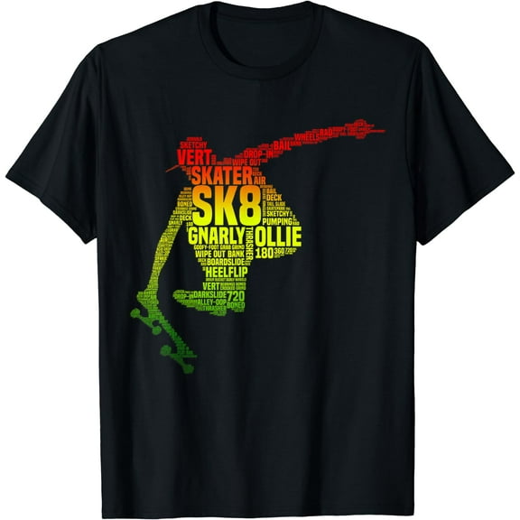 Skateboard Shirts for Boys Skater Slang Retro Skaterboarding T-Shirt