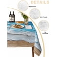 thumbnail image 2 of Blue Coastal Beach Table Cloth, Summer Nautical Oil Painting Waterproof Tablecloth for Square Tables, Reusable Washable Fabric Table Cover for Restaurant Kitchen Dining Tables 60"x60", 2 of 6