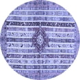 thumbnail image 1 of Ahgly Company Machine Washable Indoor Round Abstract Blue Modern Area Rugs, 3' Round, 1 of 4